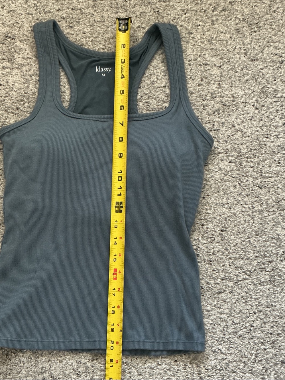 Klassy Network Ribbed Racerback Tank ~ Blue/Gray - Picture 4 of 9